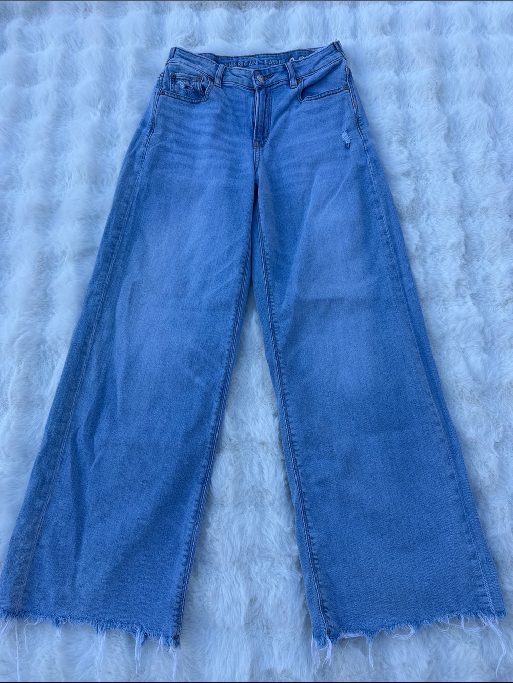 American eagle super high rise baggy wide leg stretch 0 short adjustable waist
